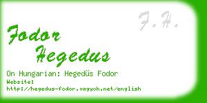 fodor hegedus business card