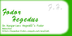 fodor hegedus business card
